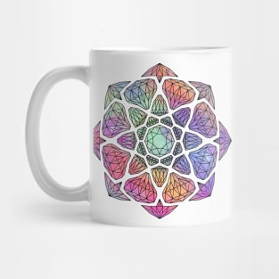 Glitter Powder Crystal Mandala - Black Outline Mug